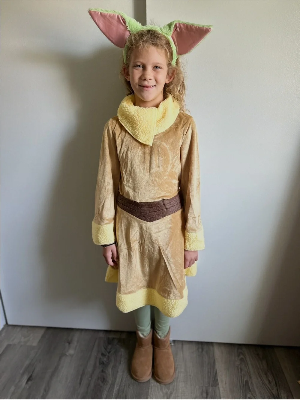 Star Wars Yoda Costume Kids Medium Jedi Robe Dress Green Ears